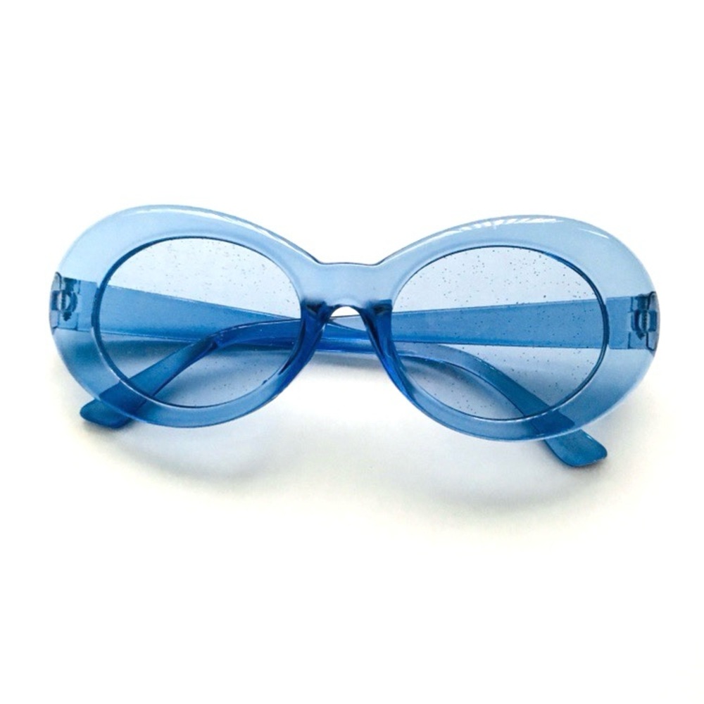 Blue Y2K Jelly Translucent Oval Sunglasses